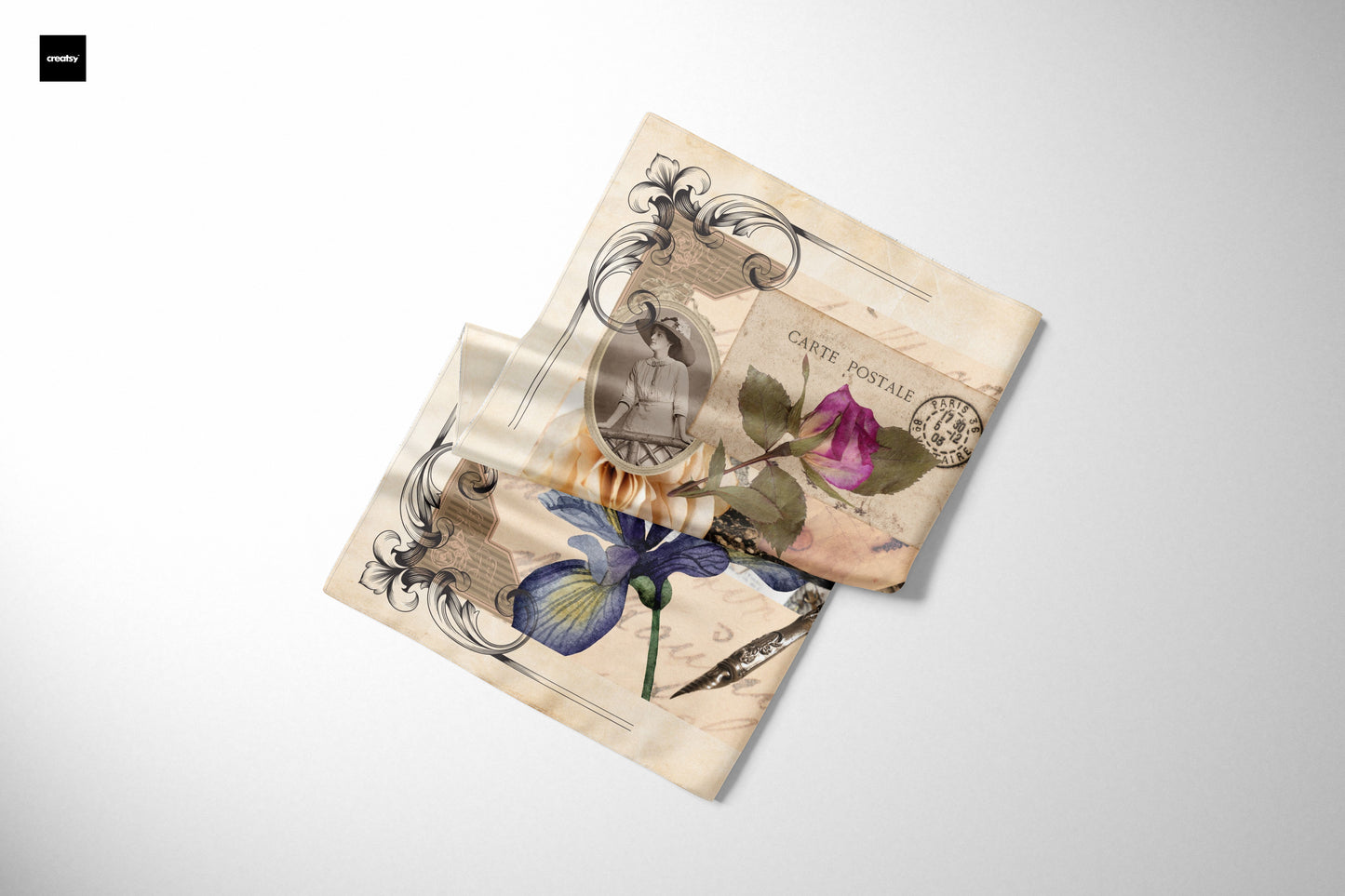 Silk scarf "Postcard Memories"