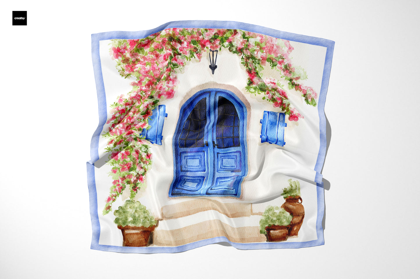 Silk Scarf "Cycladic Summer"